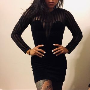 Motel fancy velvet stripped dress